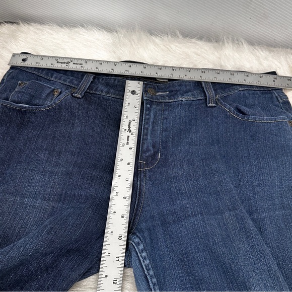 Levi Signature lady denim low rise bootcut jeans button zip fly dark wash - Picture 4 of 8